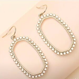 Elegant Gold Tone Geometric Statement Earrings